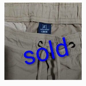 George Beige Drawstring Shorts Brand New